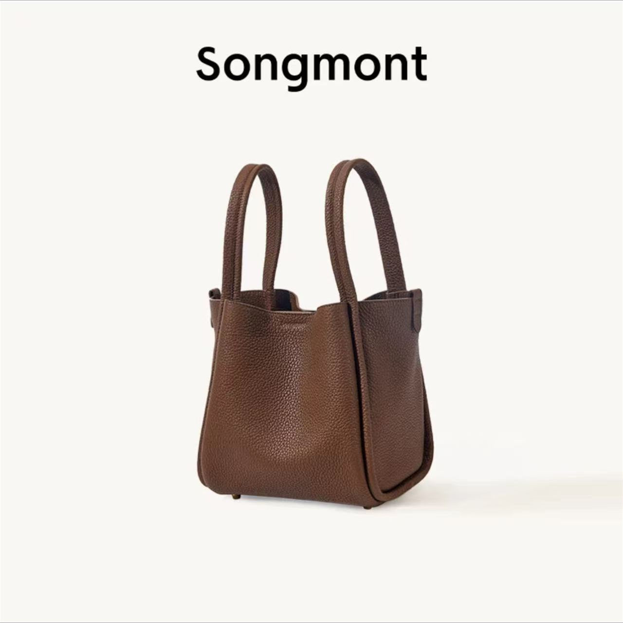 Medium Size Basket Series Women's Bag Top Layer Cowhide Fashion Women's Bag Large Capacity Shoulder Bag Crossbody Handbag Bucket Bag