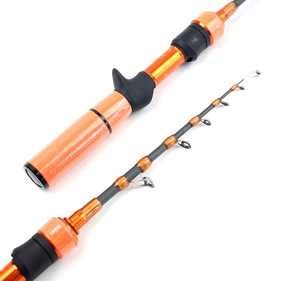 Scaling UL Orange Lure Fishing Rod for Bass Carbon Portable Lure Rod Lightweight and Soft Universal Small Fish Fishing Rod