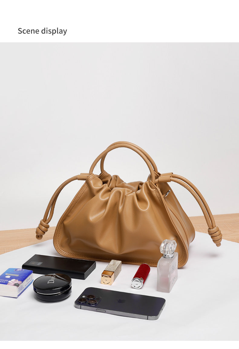 Special-Interest Design Bag Women2024New Large Capacity Pleated Cloud Bag Simple Commuting Shoulder Crossbody Underarm Bag