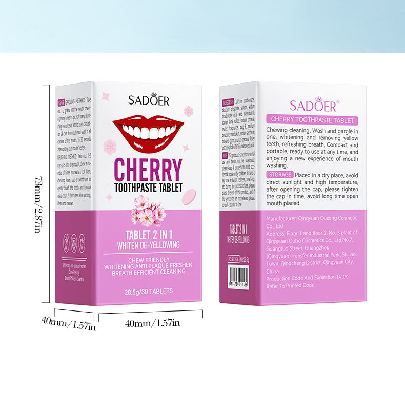 All-English Solid Toothpaste Series SADOER Sakura Whitening Anti-Yellowing Teeth Cleaning Toothpaste  Wholesale