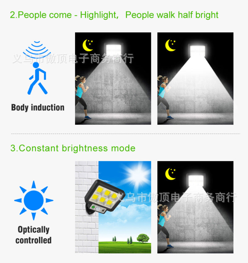 New Solar Split Light Human Body Sensing Wall Light56LED Garden Light Outdoor Waterproof Street Light Garden lamp