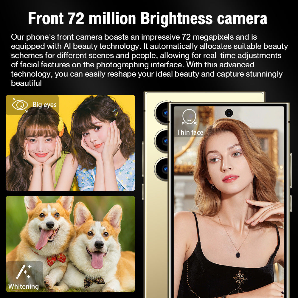 Smartphone S24Ultra Built-in pen7.3Inch Android16+1T Source Manufacturer(Popular)