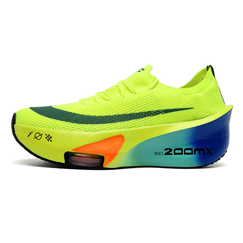 2025Autumn New High Elastic Double Mesh Breathable Sports Shoes Air Cushion Shock Absorption Full Palm Carbon Plate Couple Racing Running Shoes