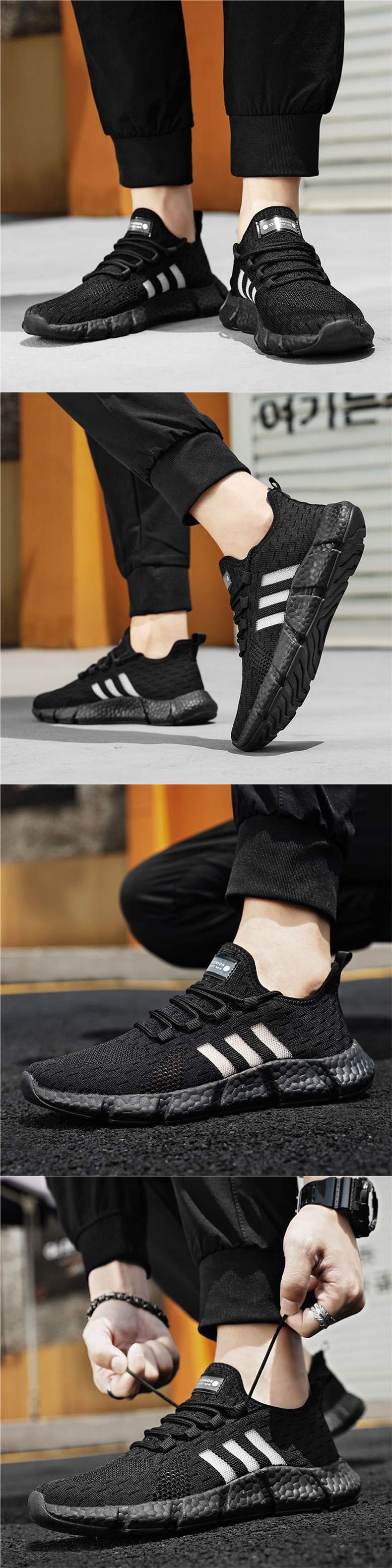 Spring New Anti-Odor Ultra Soft Real Popcorn Cushioning Breathable Shock-Absorbing Casual Running Sports Trendy Shoes for Men