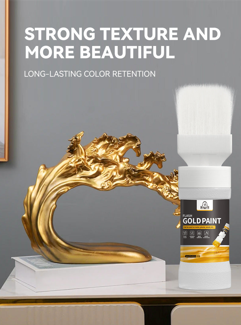 Water-based Gold Foil Paint Gold Paint Water-based Paint Iron Art Iron Door Railing Renovation with Brush Paint Manufacturer