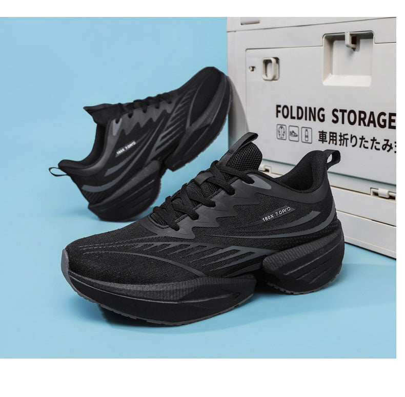 ROANK Men's Running Shoes Ultra-Light Sports Shoes for Teenagers Non-Slip Thick Sole Height Increasing Running Shoes for Middle School Students