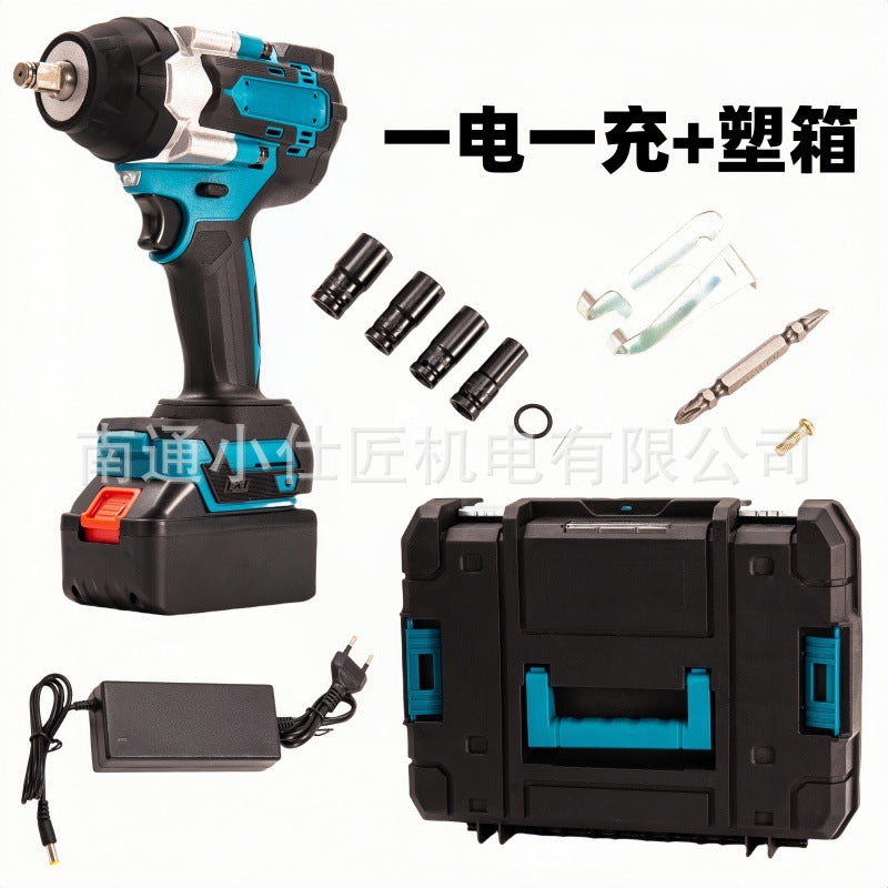 Cross-Border Foreign Trade Cordless Lithium Battery Wrench Brushless Strong Torque Screwdriver Auto Repair Air Gun Mechanic Repair Electric Wrench