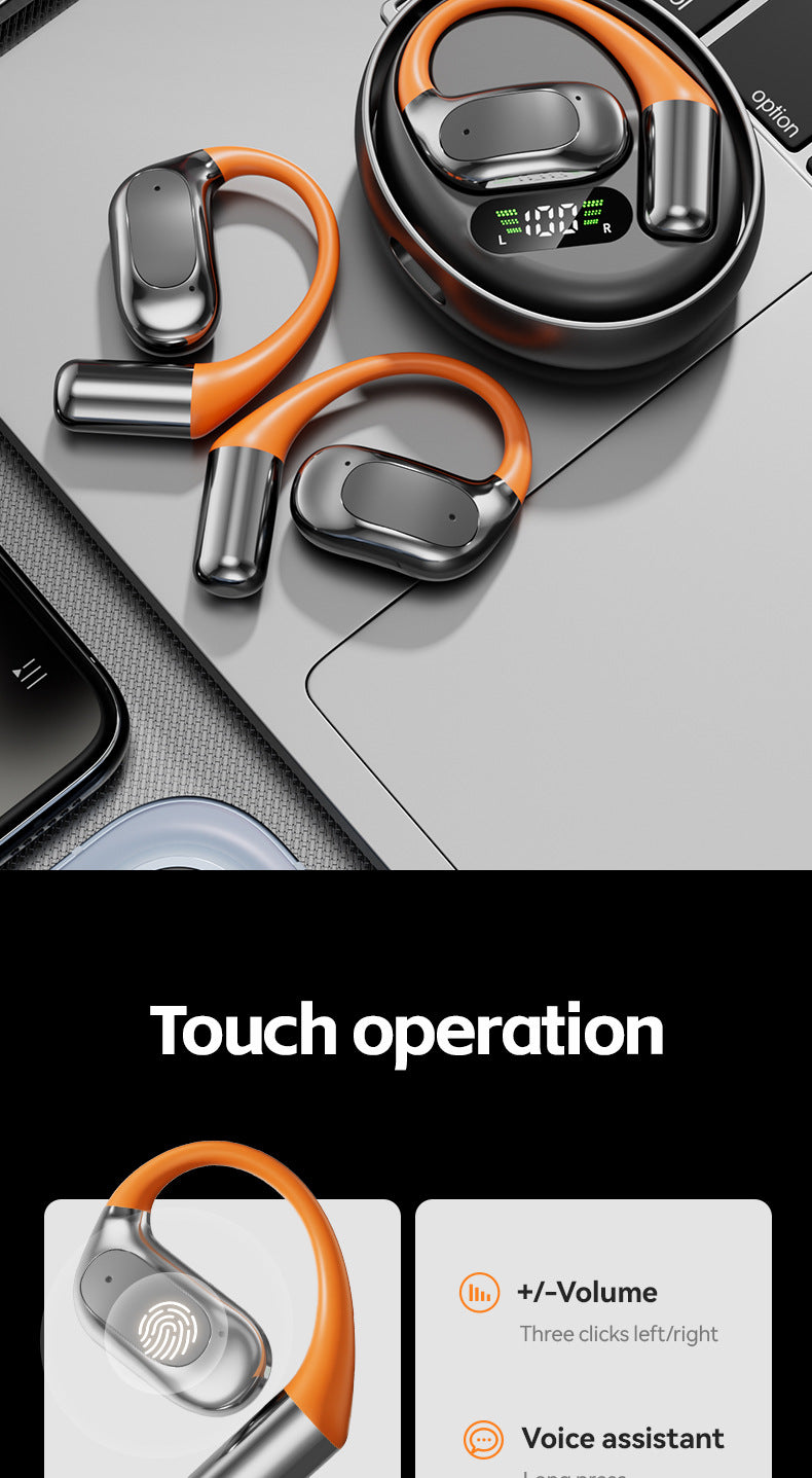New M113Rotating Small Coconut Ball Dual Ear Noise Cancelling Wireless Bluetooth Earphones Air Bone Conduction Ear Hook Waterproof Sports