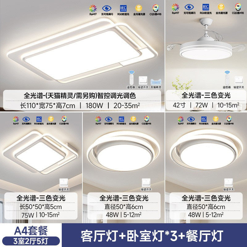 Full Spectrum Living Room Main Light Elegant2025New Eye Protection Ceiling Light Modern Simple Zhongshan Lighting Package Set