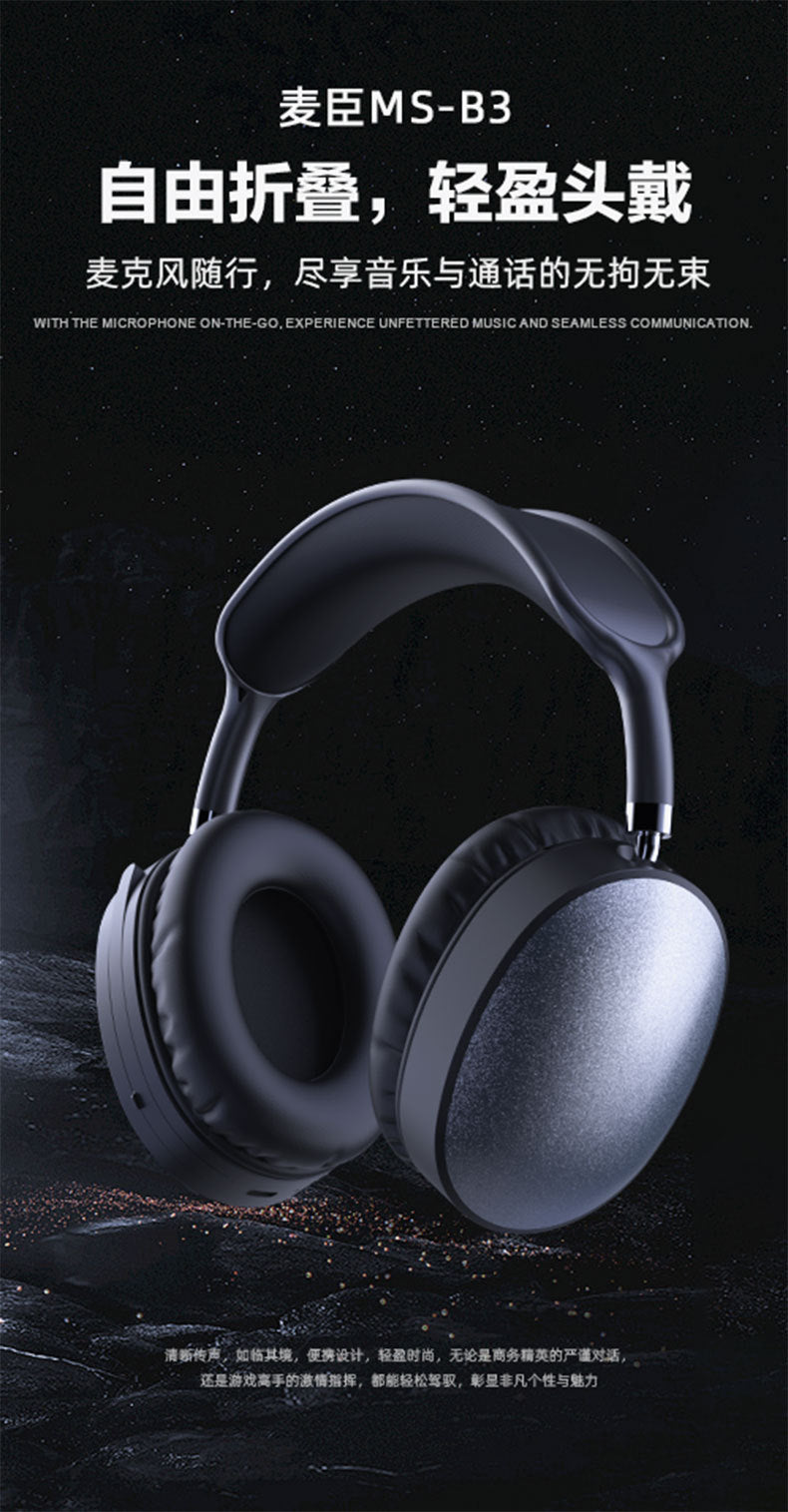 New Wireless Bluetooth Headset Head-mounted Music E-sports Game Long Battery Life Head-mounted Telephone Bluetooth5.4