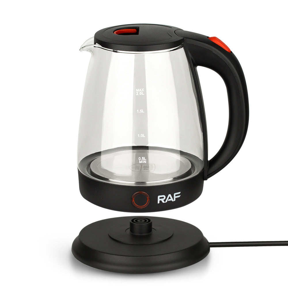 RAF European Standard Household Electric Kettle Automatic Power-Off Anti-Dry Boiling Glass Kettle with Visible Water Level for Home Use2L