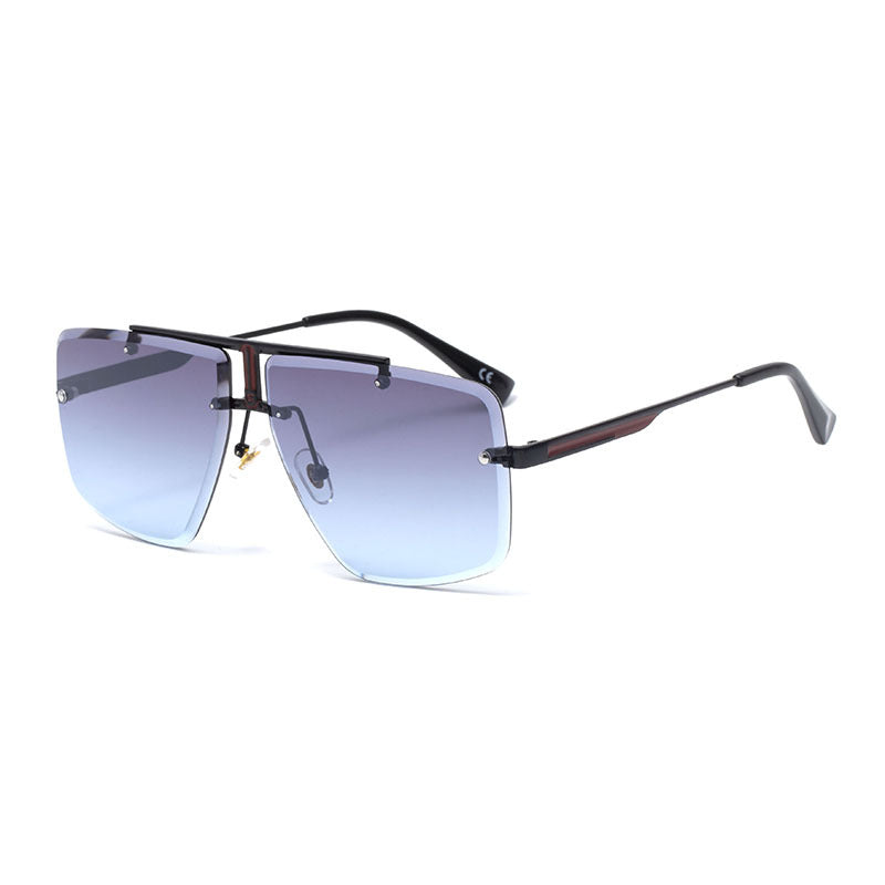 Frameless Sunglasses Men's High-end European and American Fashion New Trendy Glasses Women's Square Frame Sunshade Sunscreen Sunglasses