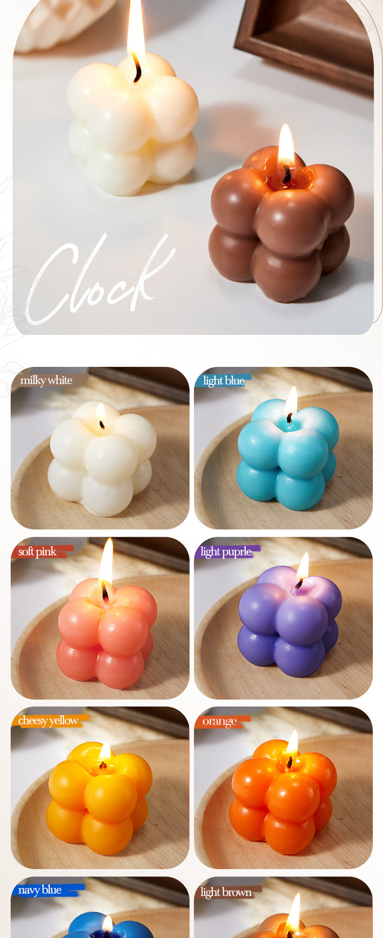 Magic Cube Scented Candle SADOER Celebration Birthday Party Multicolor Birthday Candles Cross-Border Wholesale