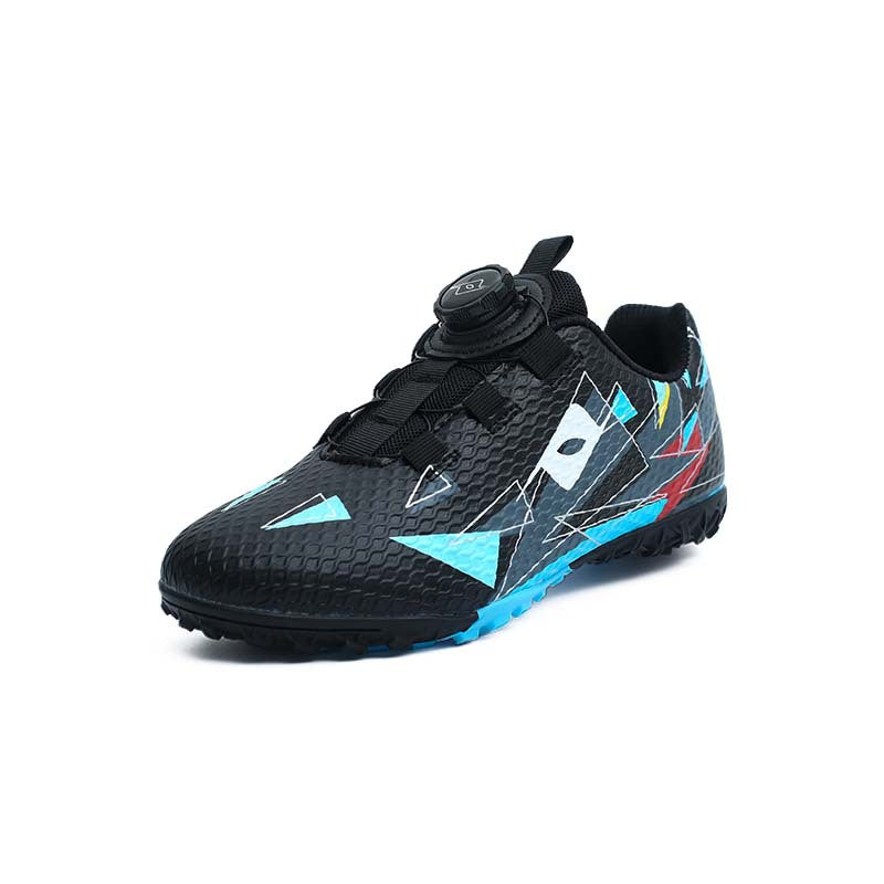 Rotating Buckle Football Shoes Breathable Anti-Slip TF Children's and Teenagers' Turf Training Shoes for Flat Ground Competitions