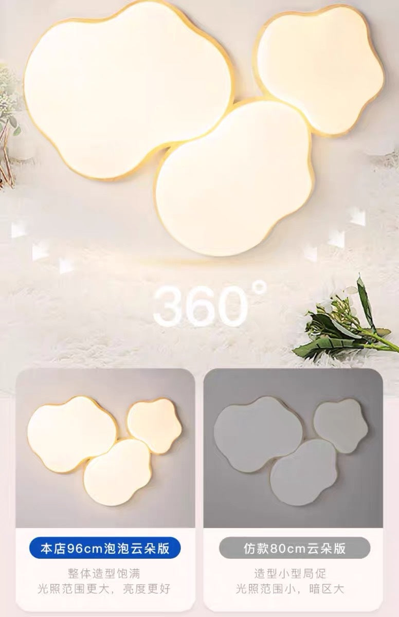 Natural Wood Cream Style Living Room Lamp2025New Stylish Internet Celebrity Cloud Full Spectrum Eye Protection Ceiling Light Zhongshan Lighting