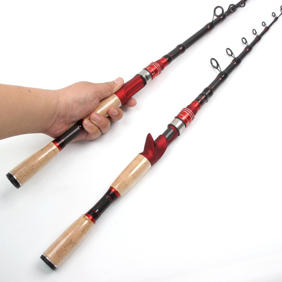 Ultra Short Ultra Light Portable Fishing Rod Carbon Fiber Telescopic Lure Rod Vibration Style Fashionable Lure Rod Lightweight Casting Small Sea Rod