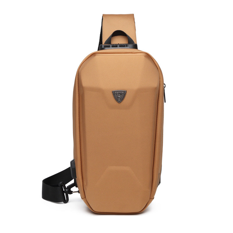 OZUKO Hard Shell Chest Bag Men's Crossbody Bag Anti-Theft Waterproof Cycling Outdoor Multi-Functional Sports Shoulder Bag
