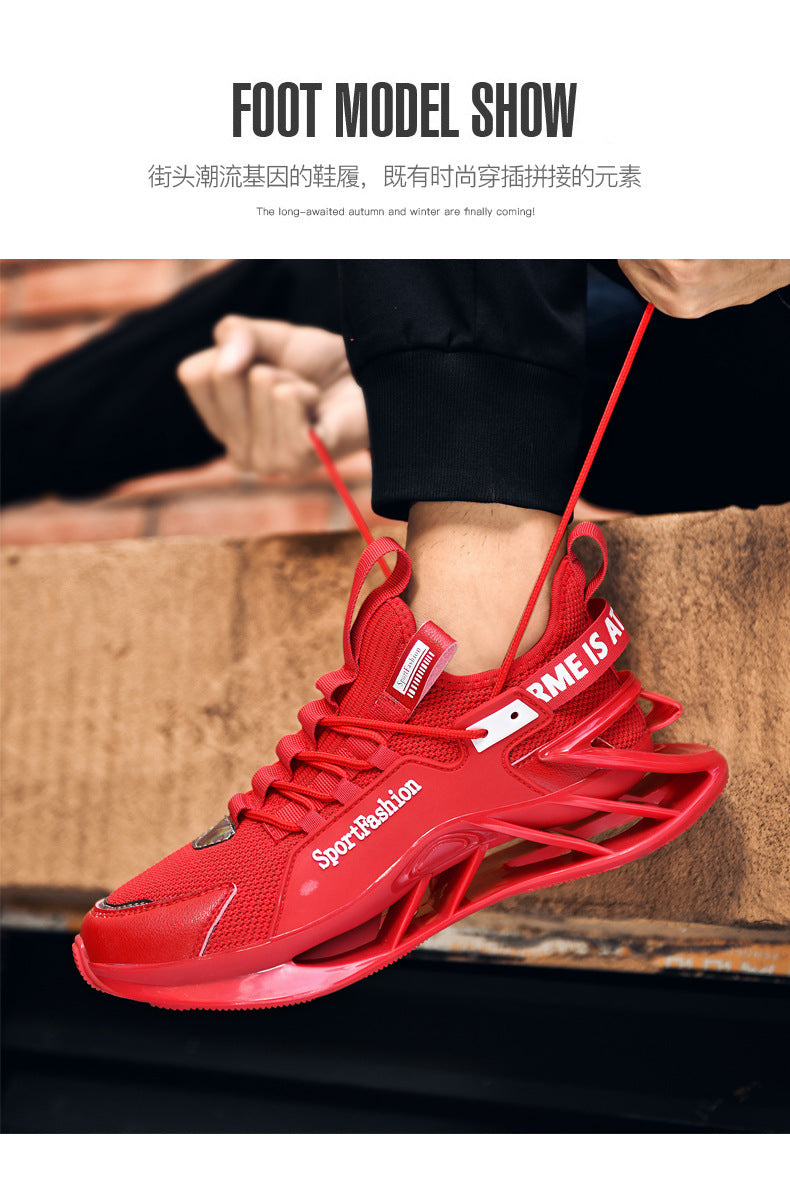 Spring New Large Size Blade Sole Sneakers Casual Versatile Men's Shoes Fashion National Style Patchwork Trendy Shoes