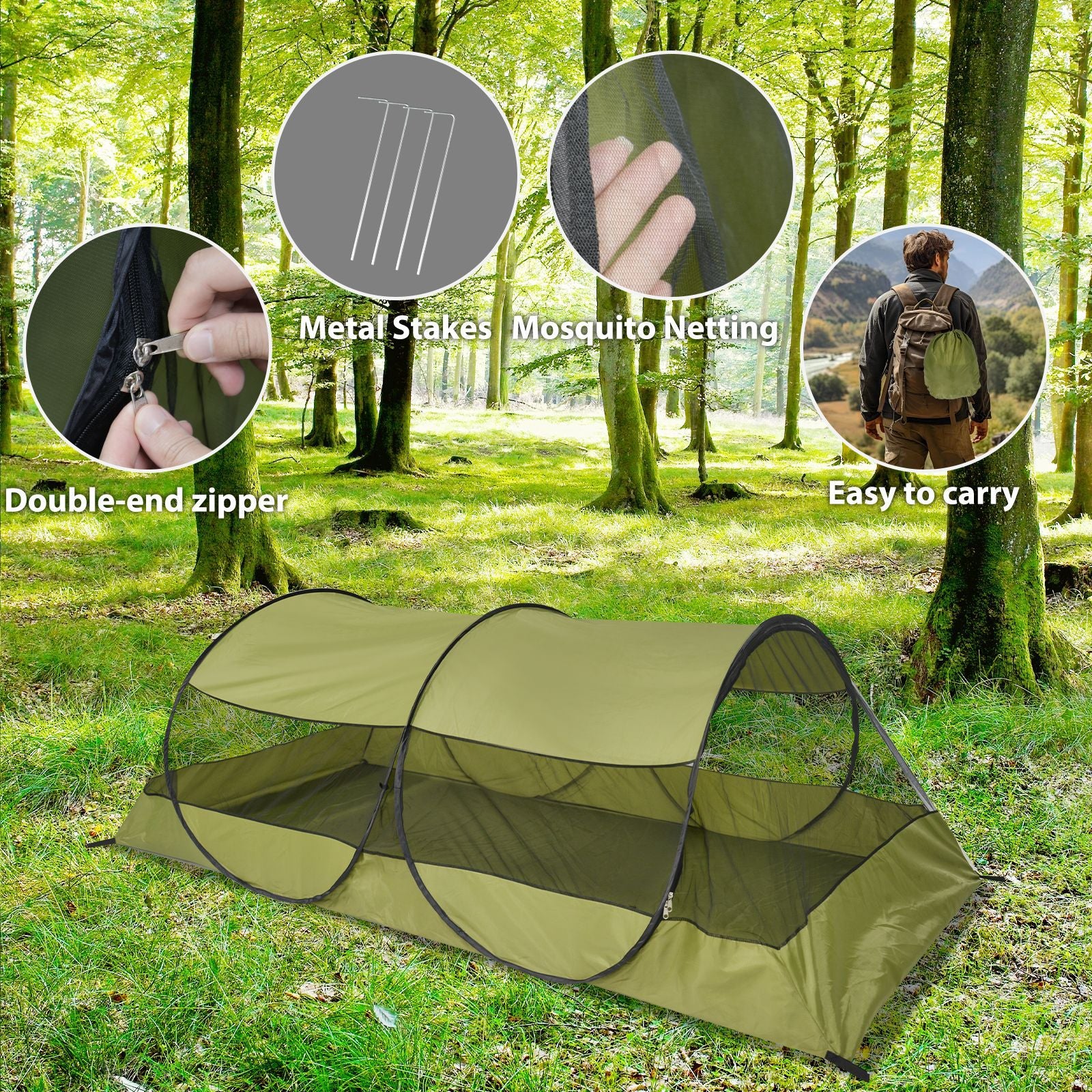 New Foldable No-Installation Mosquito Net Tent Outdoor Camping Travel Park Portable Sunshade Tent
