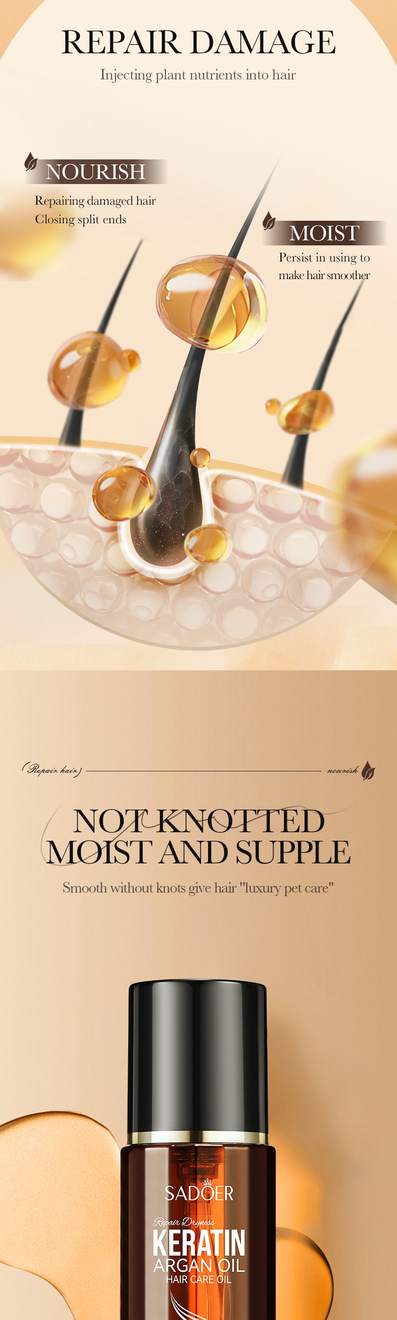 Full English Nut Oil Hair Care Essential Oil80mlSADOER Smooth and Frizz-Reducing Conditioner  Wholesale