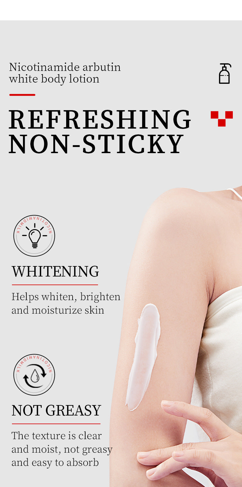 Whitening Body Lotion SADOER Niacinamide Arbutin Brightening Moisturizing Lotion Cross-Border Wholesale