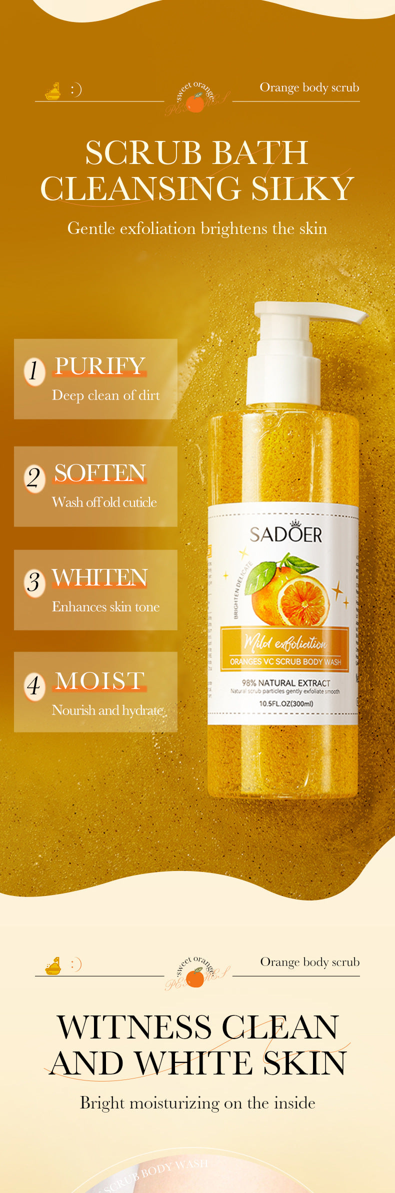 Full English Fruit Body Wash300mlSADOER Kiwi Body Scrub Shower Gel  Wholesale