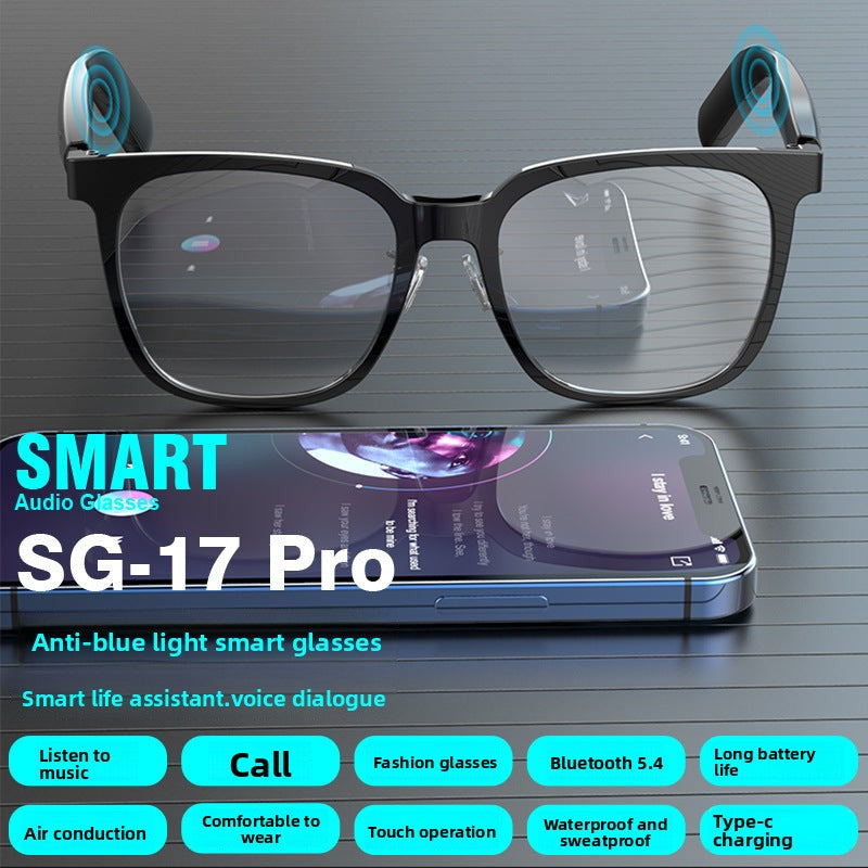 AI Bluetooth Smart Glasses Anti-Blue Light Translation in Hundreds of Languages Make Calls Listen to Music Wholesale