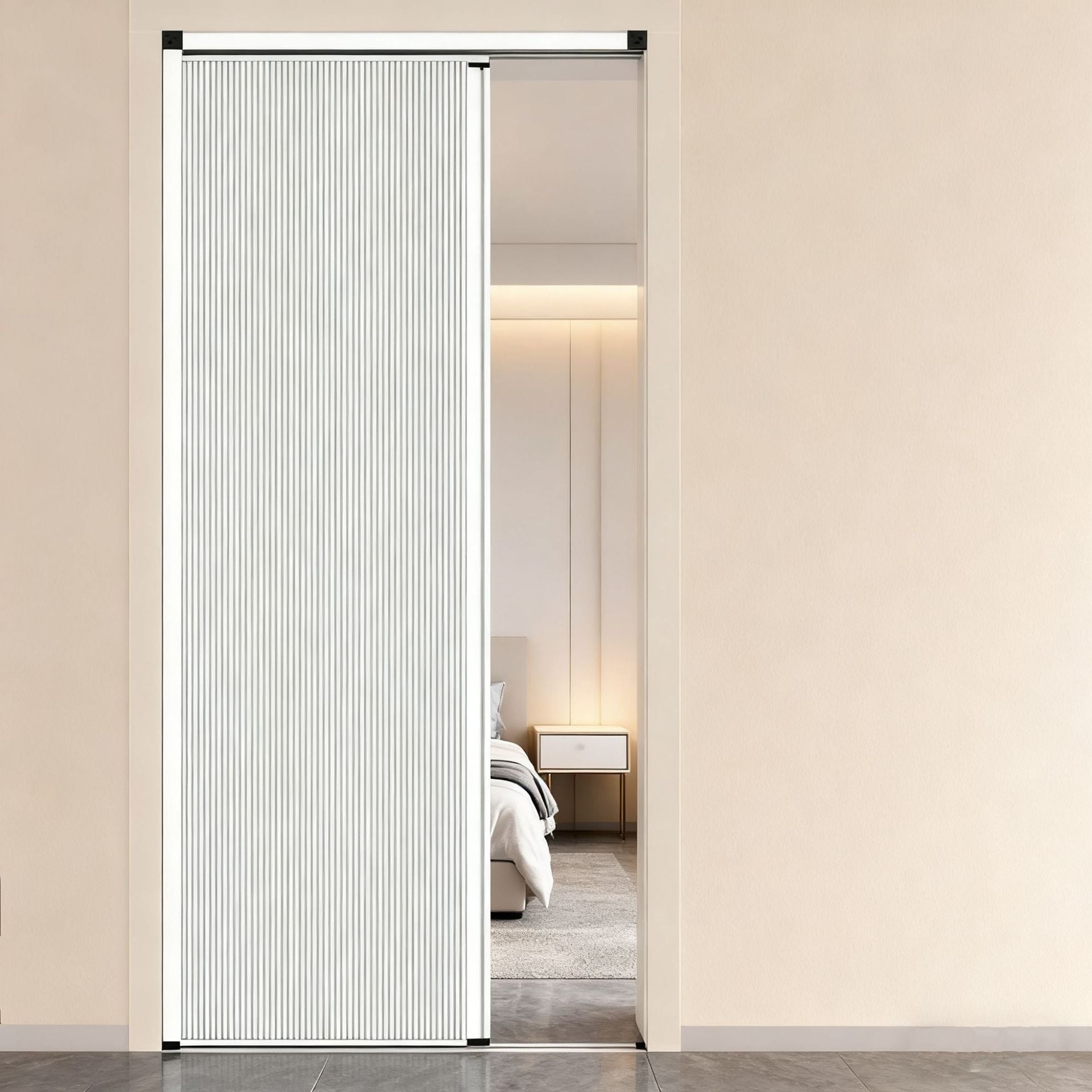 Aluminum Alloy Sliding Invisible Partition Door Curtain for Living Room, Kitchen, Bathroom, Bedroom, Balcony, Custom Made by Manufacturer
