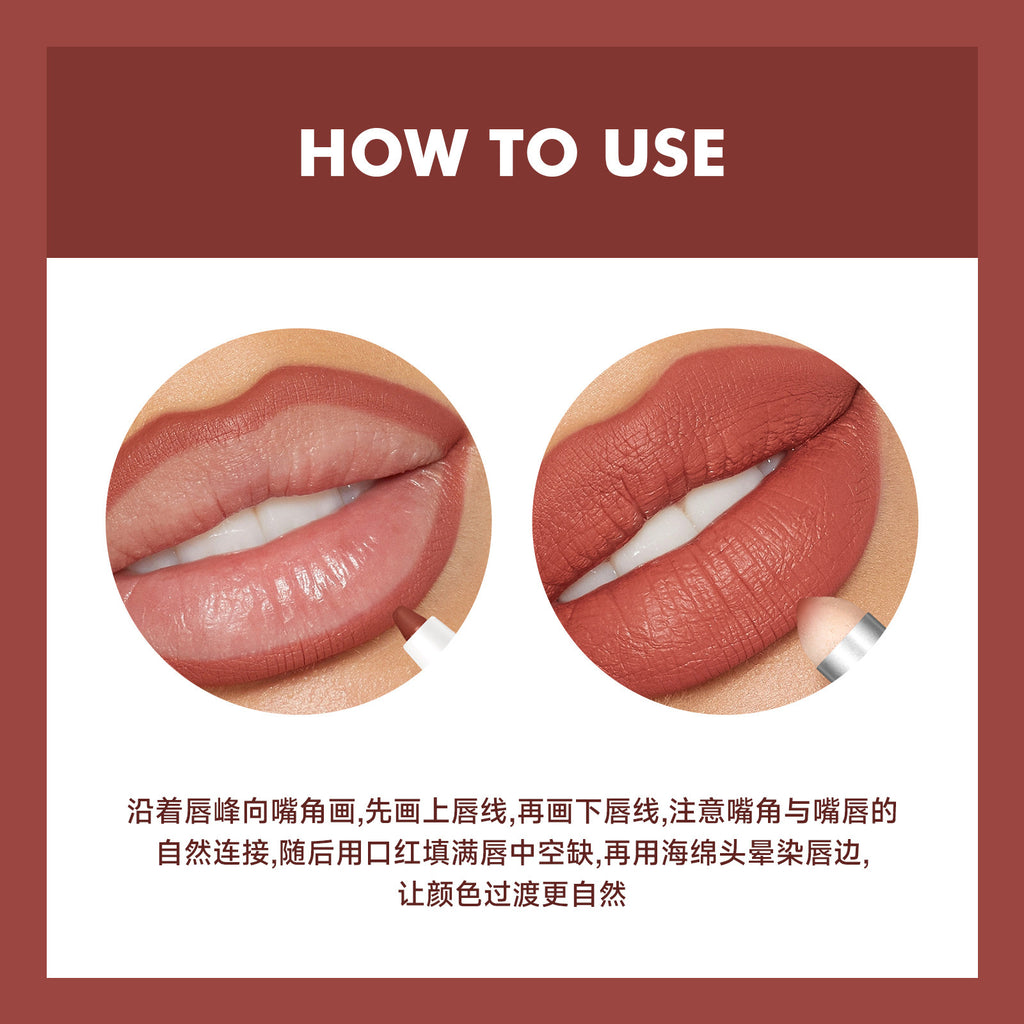 Dual-ended Lip Liner Pencil European and American Matte Non-Stick Cup Lipstick Lip Liner Small Batch Wholesale