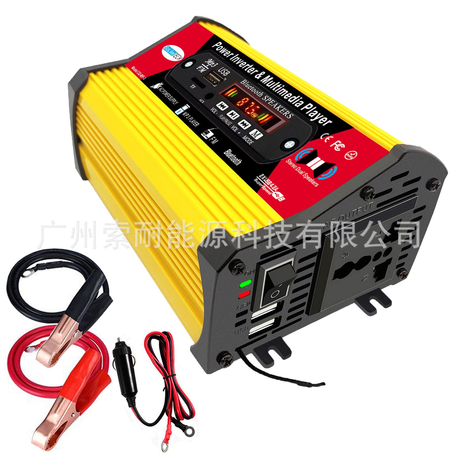 Motorcycle and Car Accessories300W Car Converter Inverter Inverter Power Supply12V Turn110V/220V Belt MP3Play