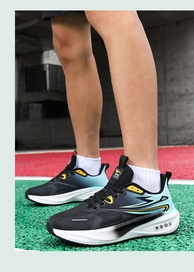 Summer New Fashion Trend Men's Casual Shoes High Elastic Cushioning Youth Running Shoes Jacquard Breathable Sports Shoes