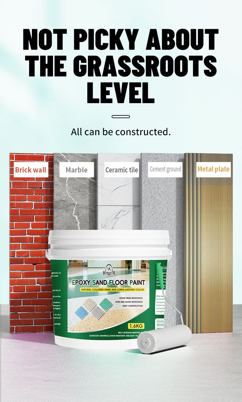 Qixia Epoxy Color Sand Floor Paint Cement Floor Paint Wear-resistant Imitation Marble Paint Self-leveling Floor Paint