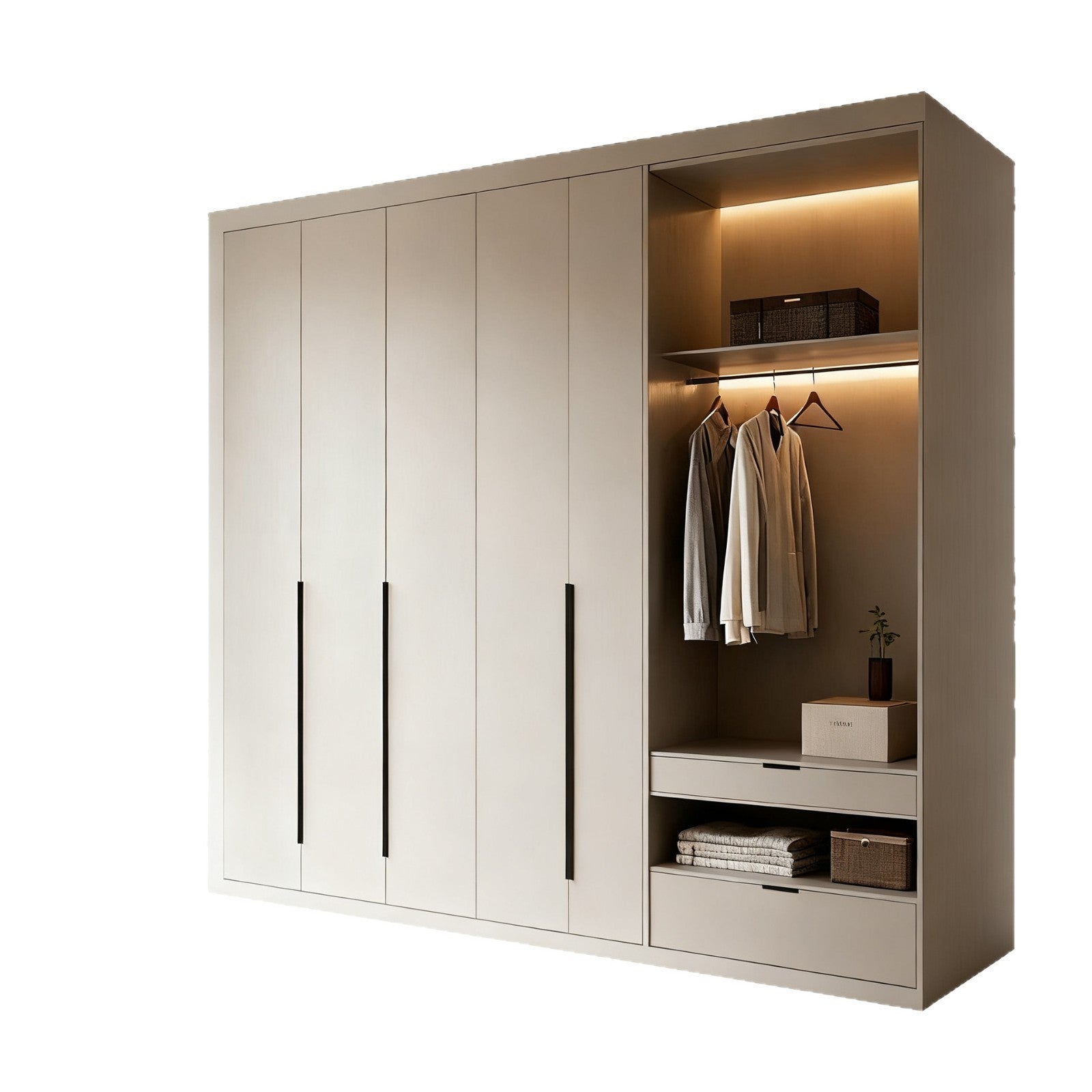 Custom Whole House Aluminum Alloy Wardrobe Honeycomb Welding Board Home Bedroom Master Bedroom Large Capacity Large Wardrobe Factory Direct