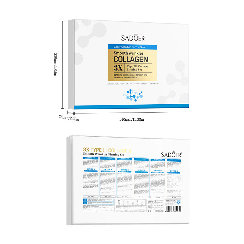 Type III Collagen Wrinkle Care Skincare Set SADOER Firming and Moisturizing Kit Cross-Border Wholesale