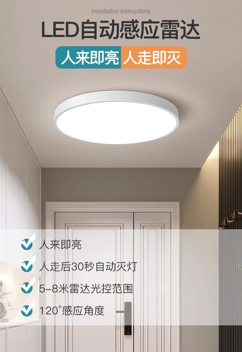 Smart Ceiling Light LED Aisle Corridor Lighting Stair Light Entryway Voice-Controlled Light Radar Human Body Sensor Light