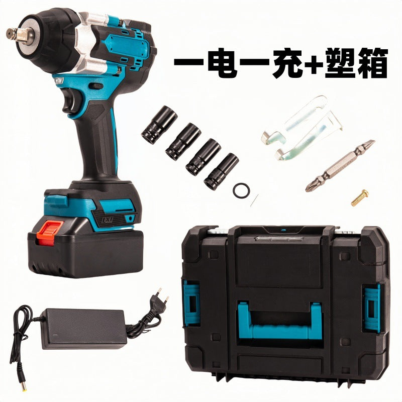 Cross-Border Foreign Trade Cordless Lithium Battery Wrench Brushless Strong Torque Screwdriver Auto Repair Air Gun Mechanic Repair Electric Wrench