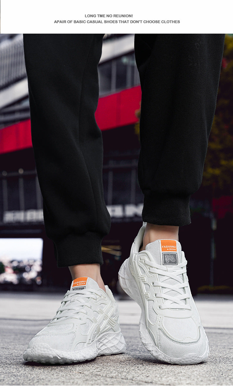 Men's Shoes2025Spring and Summer New Popcorn Soft Bottom Mesh Breathable Sports Shoes Casual Lightweight Shock Absorption Running Shoes