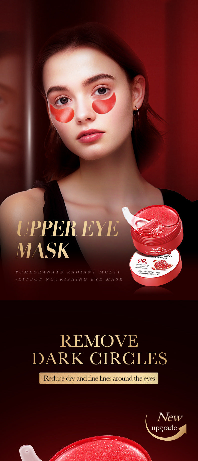 Red Pomegranate Eye Mask SADOER Moisturize the eye area, improve dark circles and wrinkles,  foreign trade wholesale