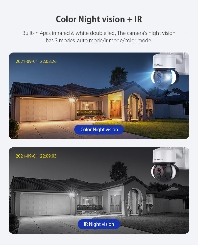 Solar Energy WiFi Camera tuya Tuya Surveillance HD Night Vision Waterproof Infrared Dual Camera Wide Angle