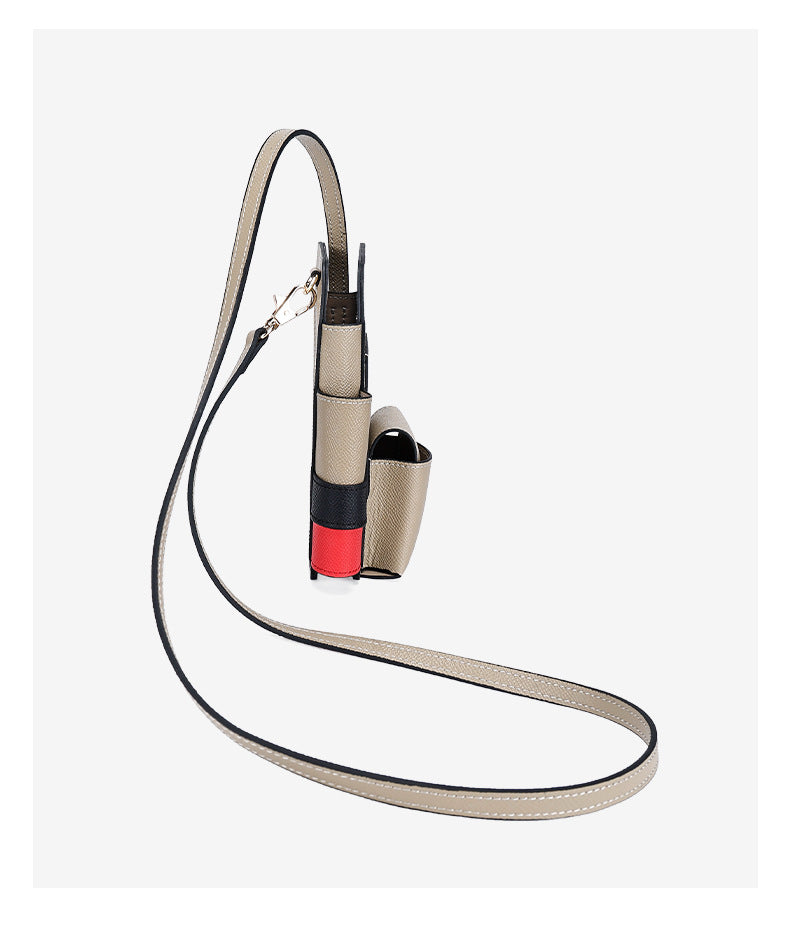 High-Quality Texture Fashion Versatile Lock Buckle Phone Bag Palm Print Genuine Leather Trendy Box Bag Simple Solid Color Crossbody Mini