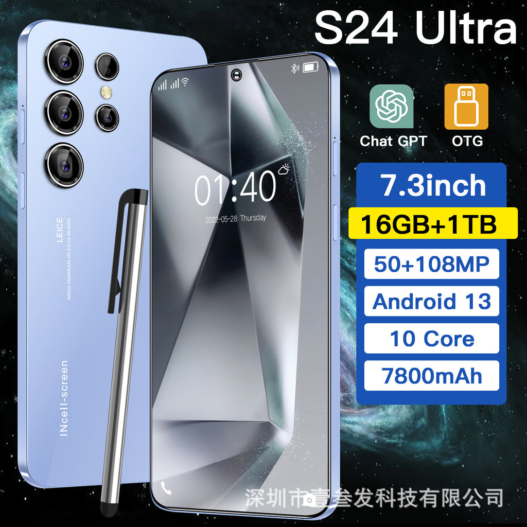 S24 Ultra Popular(3+64G) 7.3Inch4G All-in-One New Smartphone Factory