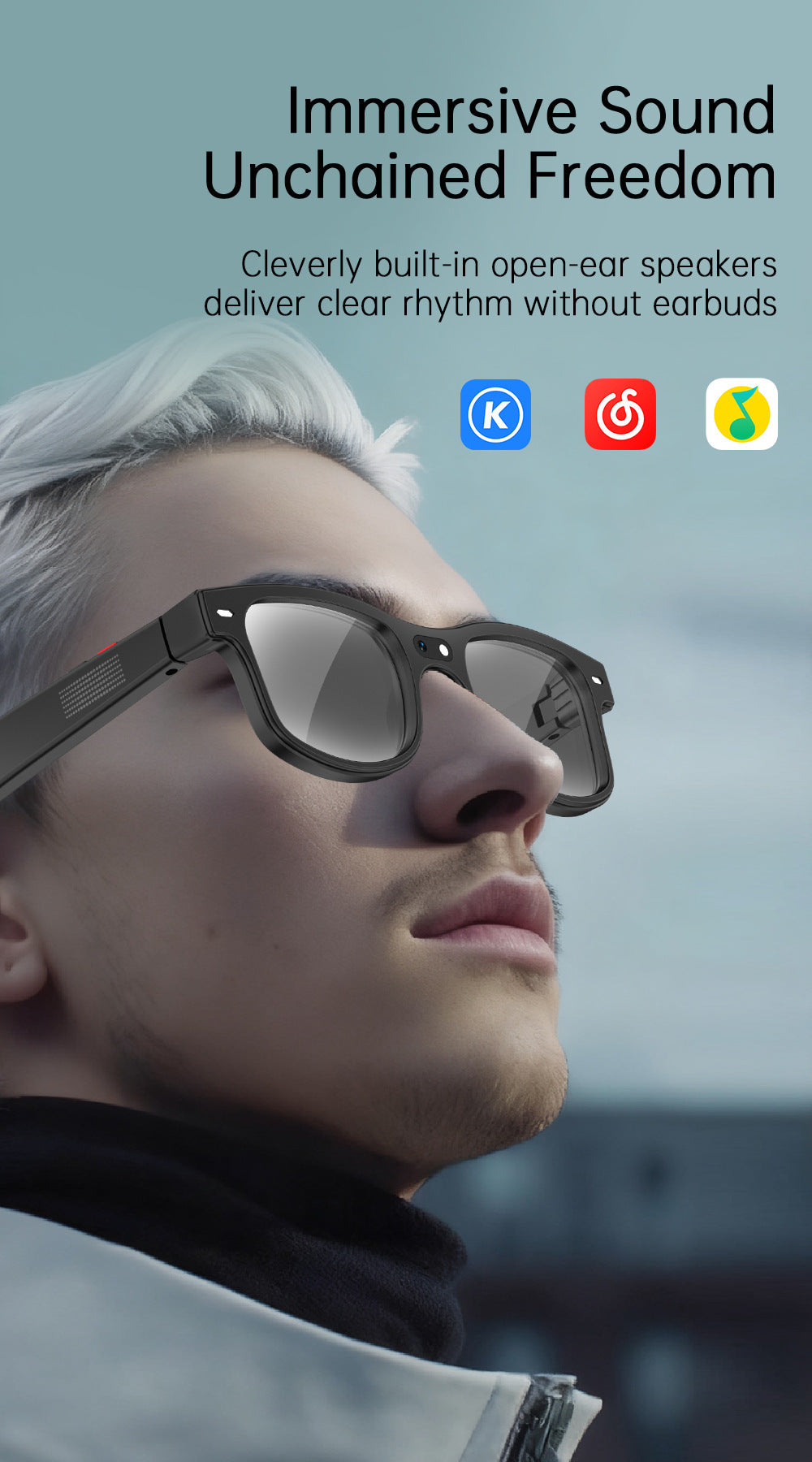 AIMB-G3Smart Glasses800100 Megapixel Camera Ai Simultaneous Translation Recognition1200P Video Recording Audio Recording