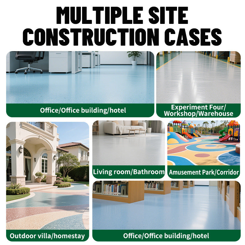 Qixia Epoxy Color Sand Floor Paint Cement Floor Paint Wear-resistant Imitation Marble Paint Self-leveling Floor Paint