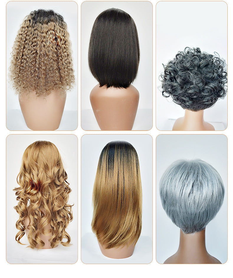 Hairband Small Braids Wig European and American Style Women's Small Curly Synthetic Hair Wig African Drawstring Braids Short Hair Trendy Short Hair