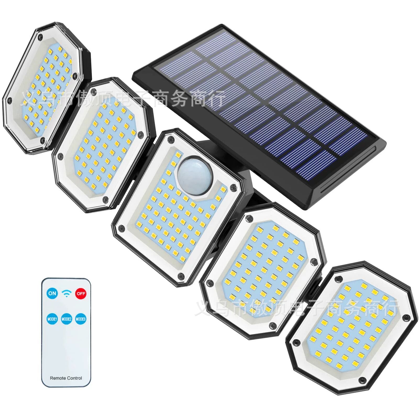 Solar Wall Light Four-Head Upgraded Dual-Sensor Rotating Outdoor Street Light Human-Sensor Garden Light