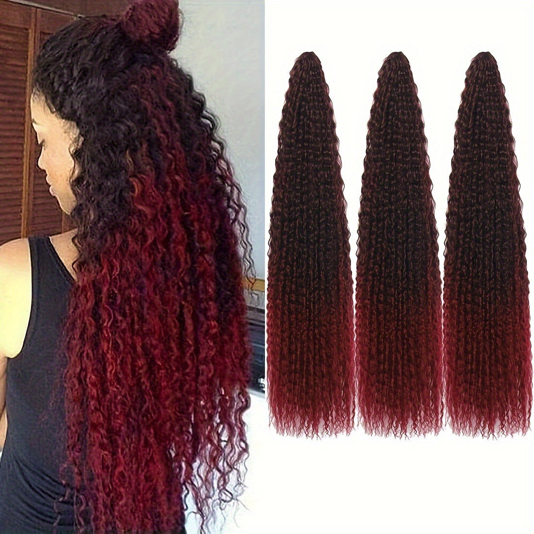 16/24Inch Cross-Border Synthetic Crochet Wig Brazilian Braids High-Temperature Fiber High-Temperature Fiber Braids