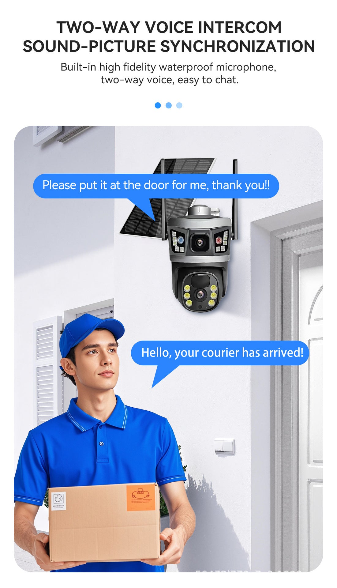 Factory direct sales V380PRO Binocular dual-screen solar-powered low-power outdoor4G Wireless Surveillance Camera
