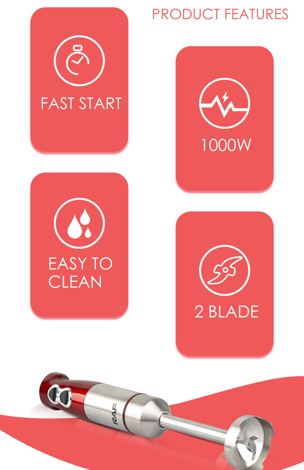 European Standard Fruit Juicer Food Processor Stainless Steel Electric Blender Single Stick Small Kitchen Appliances