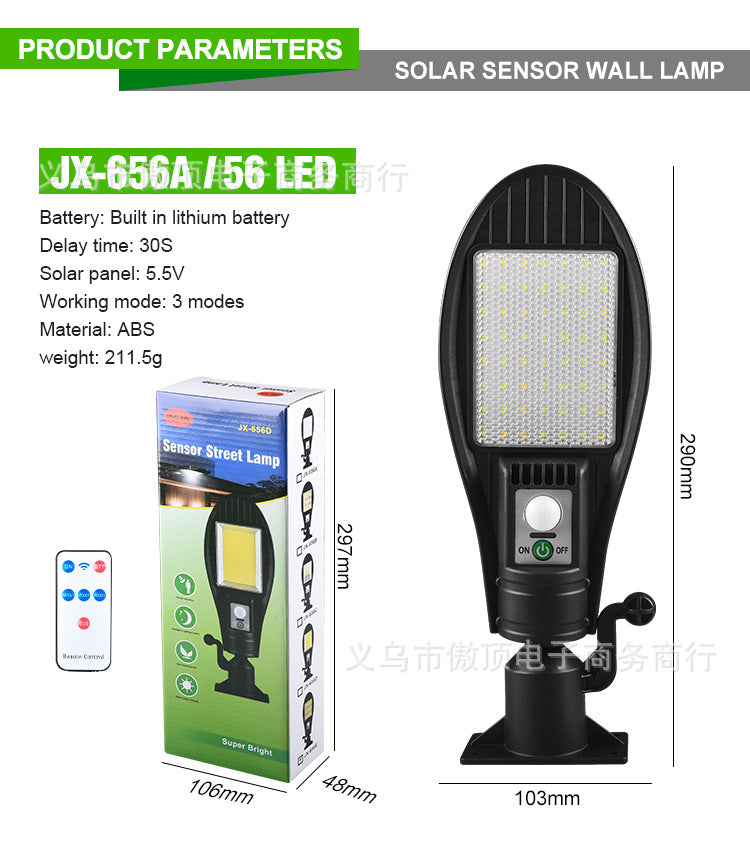 Outdoor Solar Light Human Body Sensing Wall Light Integrated Street Light with Remote Control Garden Light Waterproof Garden Light