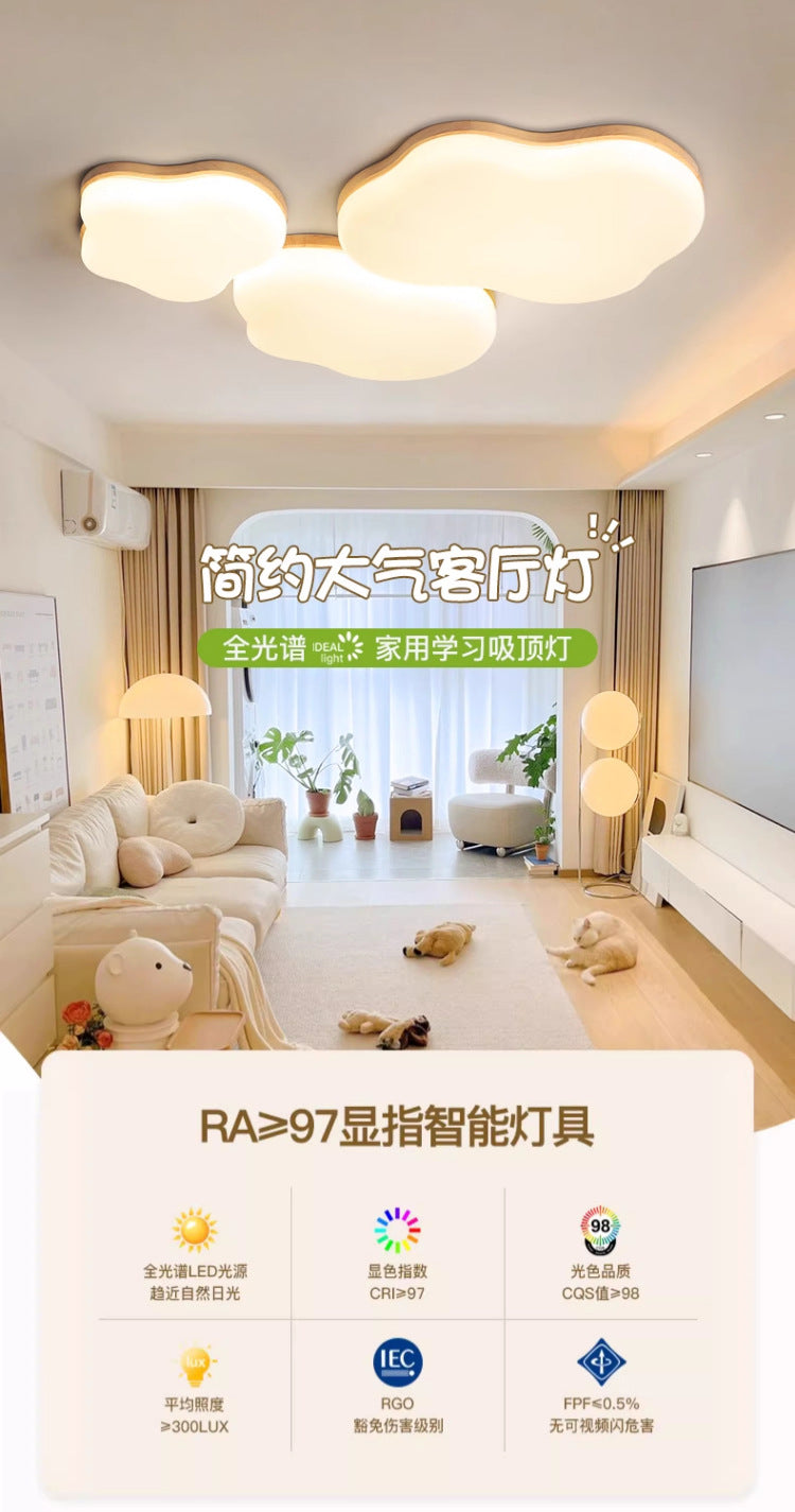 Bedroom Ceiling Lamp Modern Minimalist Irregular Cloud Study Lamp Nordic Art LED Master Bedroom Room Full Spectrum
